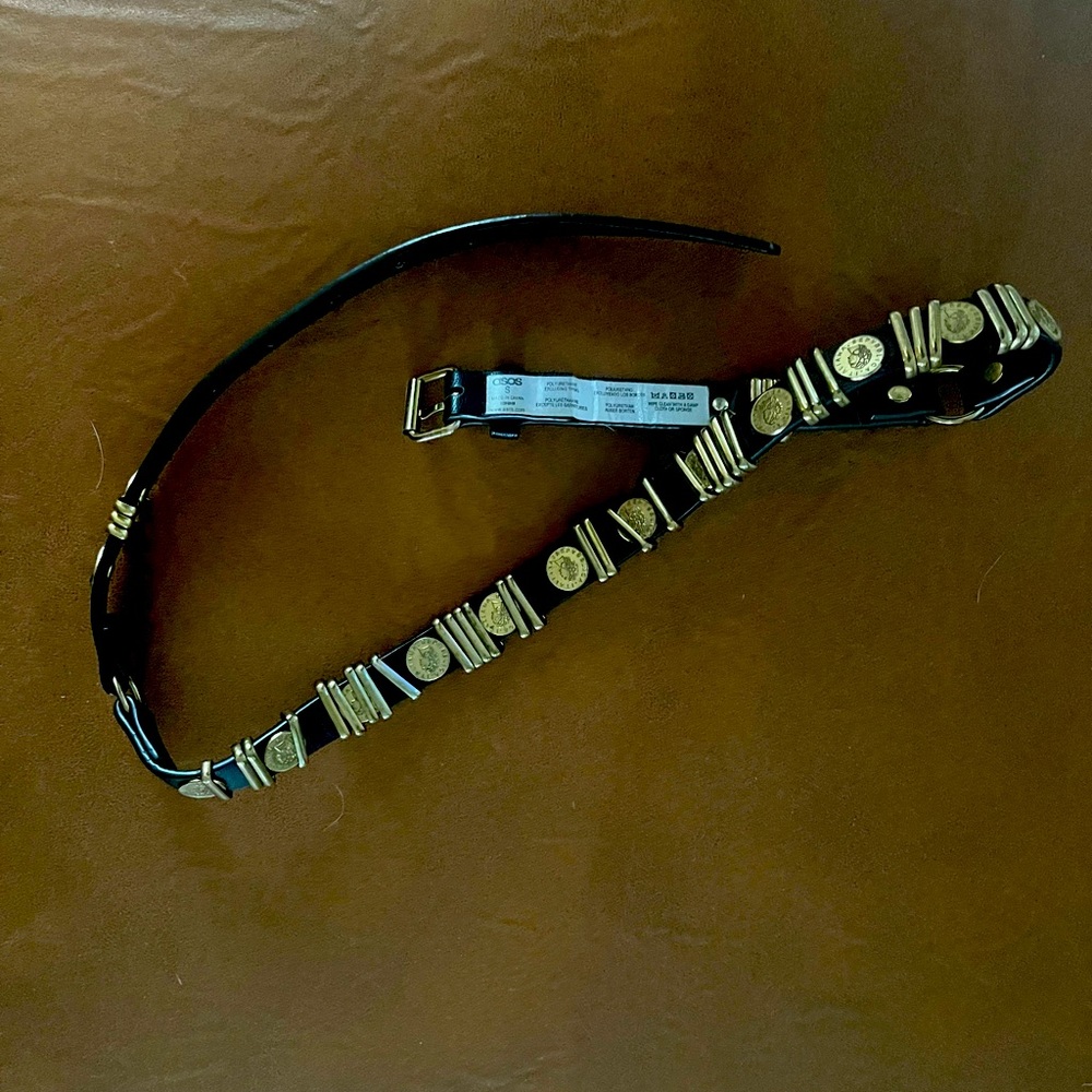 Black and gold coin belt